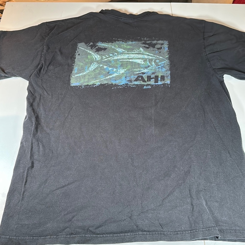 Men’s Vintage Crazy Shirt Hawaii Original Ahi stubs Graphic Short Sleeve Tee XL
